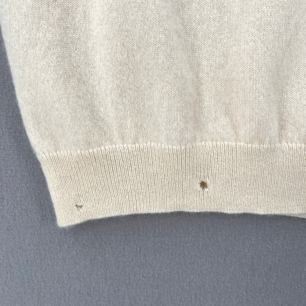 CHINTI AND PARKER Bonjour Cashmere Sweater Womens Large Cream Crew Neck FLAWED - Picture 15 of 16